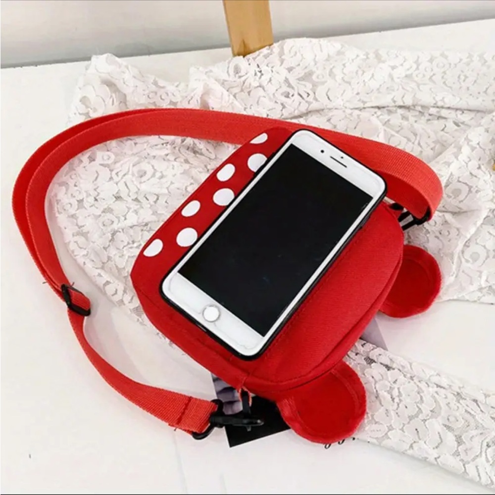 Canvas Coin Purse Trendy with Zipper, Adjustable Strap - Picture 4 of 10